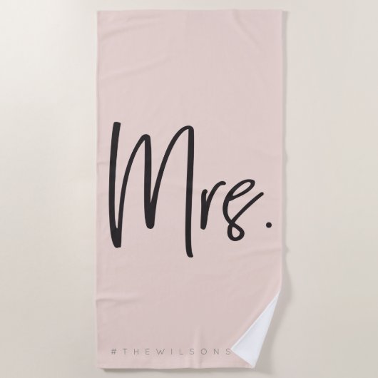 Mevrouw #hashtag beachtowel strandlaken (Voorkant)