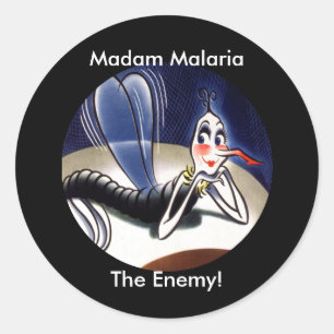 mevrouw Malaria Mosquito Ronde Sticker