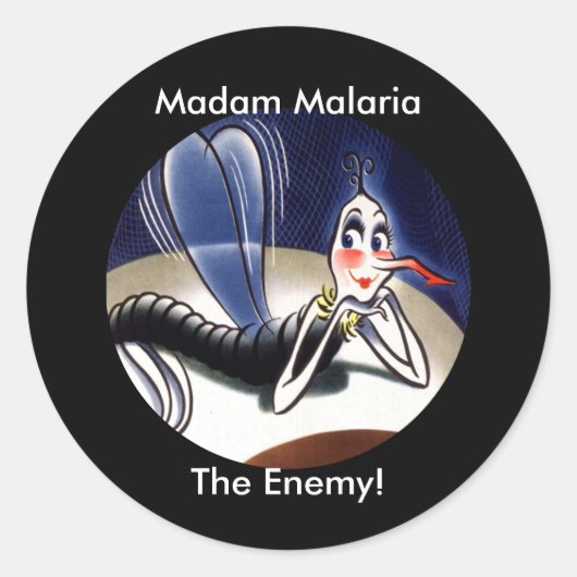 mevrouw Malaria Mosquito Ronde Sticker (Voorkant)