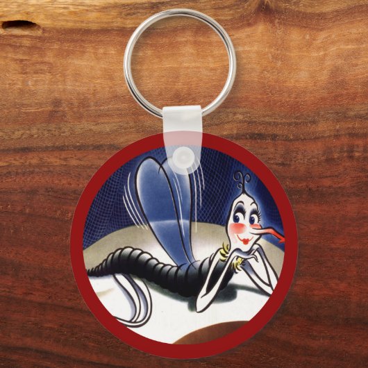 mevrouw Malaria Mosquito Sleutelhanger (Achterkant)
