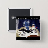  mevrouw Malaria Mosquito Vierkante Button 5,1 Cm (Voorkant /achterkant)