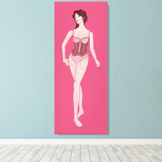 mevrouw mannequin canvas afdruk (Insitu (Houten vloer))