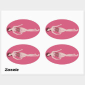 mevrouw mannequin ovale sticker (Vel)