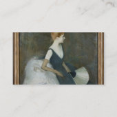 Mevrouw Marthe Letellier zit op een sofa Visitekaartje (Achterkant)