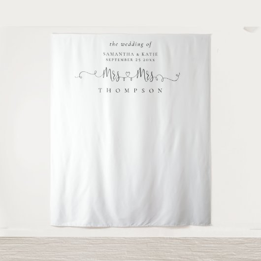 Mevrouw Mevr Naam Ringen Lesbisch Huwelijksfoto Ac Wandkleed (Voorkant)