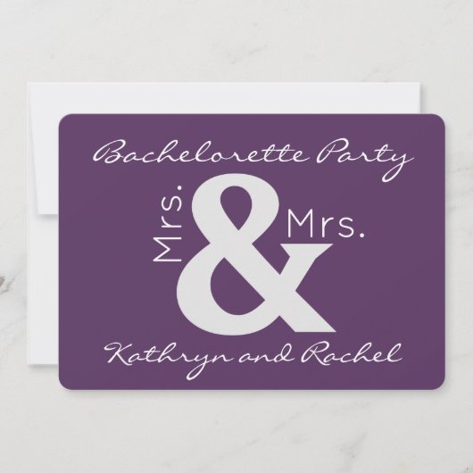 Mevrouw & mevrouw Bachelorette Party Invitation Kaart (Voorkant)