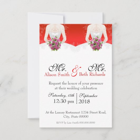 Mevrouw & Mevrouw Bow Kaart (Voorkant)