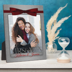 Mevrouw & Mevrouw Lesbische Gay Trouwfoto Frame Zi Fotoplaat