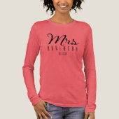 Mevrouw Modern Script Aangepaste Trouwdatum Pasget Tri-Blend Shirt (Voorkant)