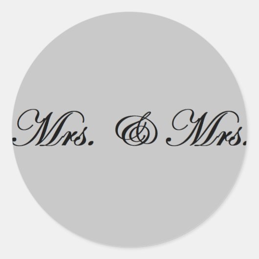 Mevrouw & Mrs. Ronde Sticker (Voorkant)