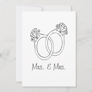 Mevrouw & Mrs Wedding Card Feestdagenkaart
