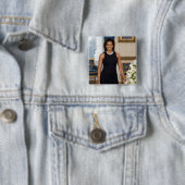 Mevrouw ObamaPortrait Vierkante Button 5,1 Cm (In situ)