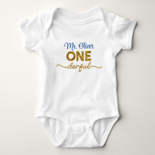 Mevrouw Onederful eerste verjaardagskleding 1e Bab Romper