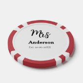 Mevrouw pasgetrouwde vrouw bruid naam datum jaar e poker chips (Enkel)