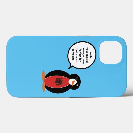 Mevrouw Penguin Albanese vlag praat Case-Mate iPhone Case (Achterkant (horizontaal))