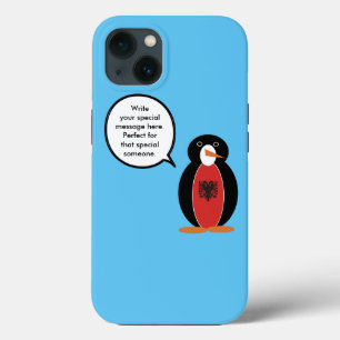 Mevrouw Penguin Albanese vlag praat iPhone 13 Hoesje