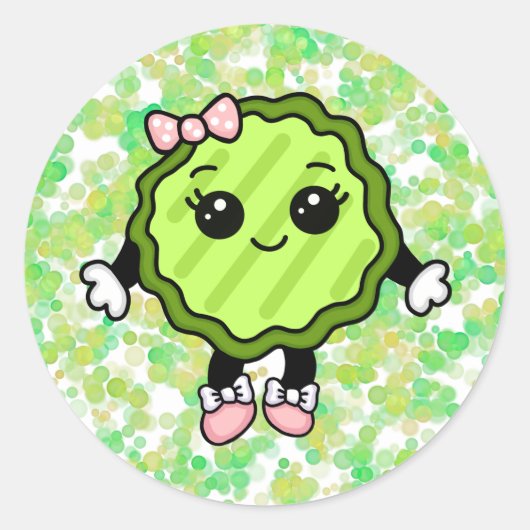 mevrouw Pickle Ronde Sticker (Voorkant)