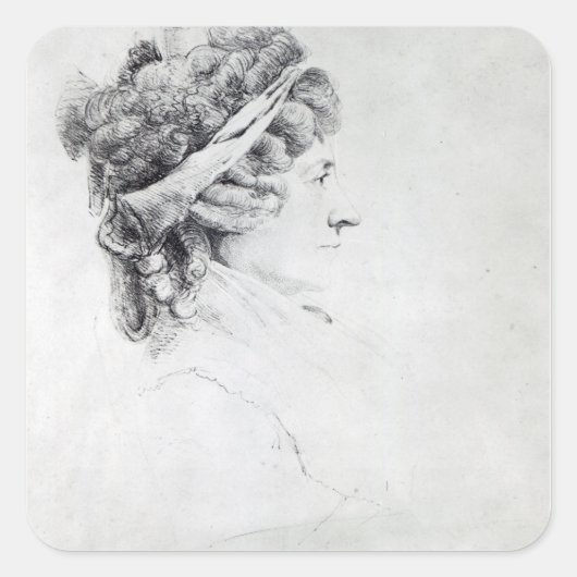 Mevrouw Piozzi Vierkante Sticker (Voorkant)