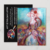 MEVROUW POMPADOUR UITNODIGING BRIEFKAART (Voorkant / Achterkant)