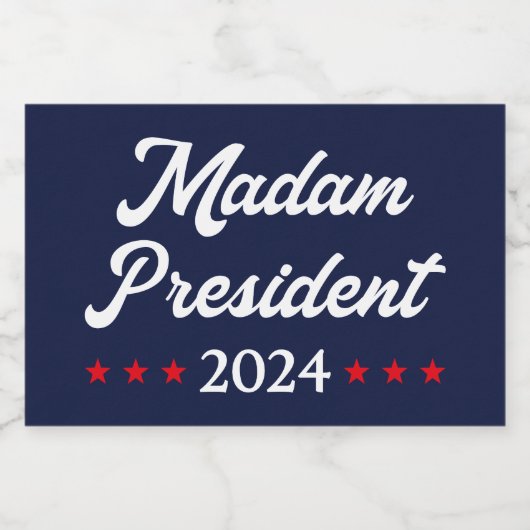 Mevrouw President 2024 I - Kamala Harris Sparkling Wijnetiket (Enkel label)