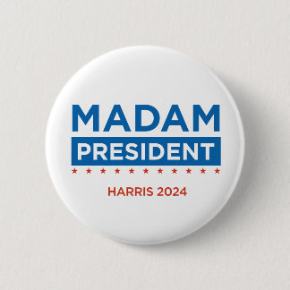 Mevrouw President Harris 2024 Ronde Button 5,7 Cm