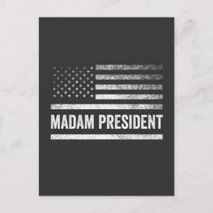 Mevrouw President Harris Walz Amerikaanse Vlag Ver Briefkaart