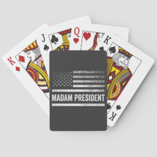 Mevrouw President Harris Walz Amerikaanse Vlag Ver Pokerkaarten