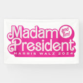 Mevrouw President | Harris Walz Spandoek (Horizontaal)