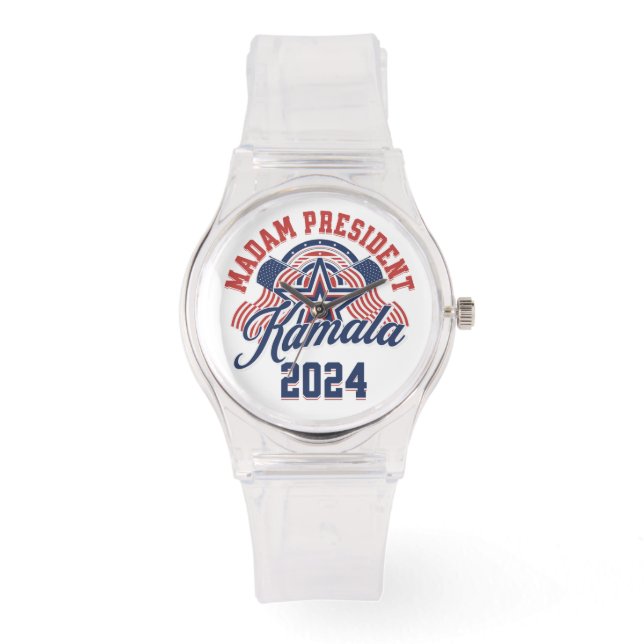 Mevrouw President Kamala Harris 2024 Horloge (Voorkant)