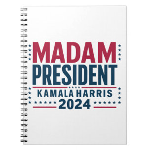 Mevrouw President Kamala Harris 2024 Stem Democrat Notitieboek