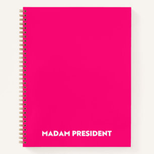 Mevrouw President typografie minimalistische hot p Notitieboek