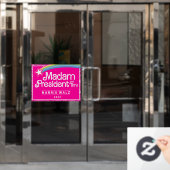 Mevrouw President Window Cling Sticker Kamala Harr (Kantoordeur)