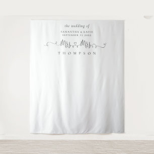 Mevrouw Rings Lesbian Wedding Photo Backdrop Wandkleed