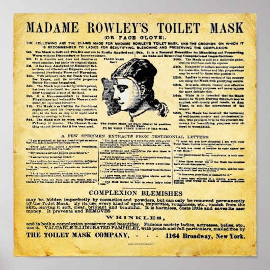 Mevrouw Rowley's Toilet Mask Print (Voorkant)