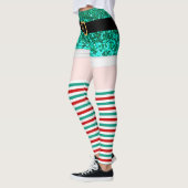 Mevrouw Santa Claus groene glitter Leggings (Links)