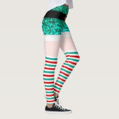 Mevrouw Santa Claus groene glitter Leggings (Rechts)