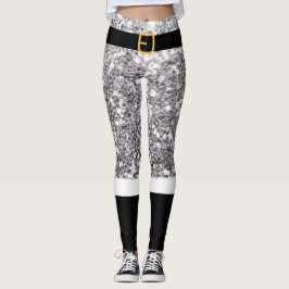 Mevrouw Santa Claus Silver glitter Leggings