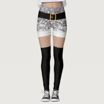Mevrouw Santa Claus Silver glitter Leggings