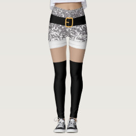 Mevrouw Santa Claus Silver glitter Leggings