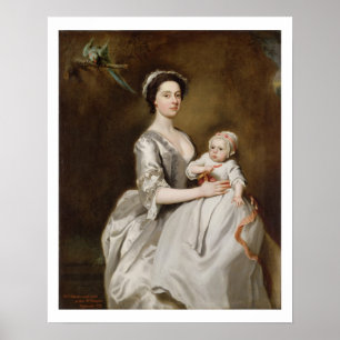 Mevrouw Sharpe en Child, 1731 (olie op doek) Poster