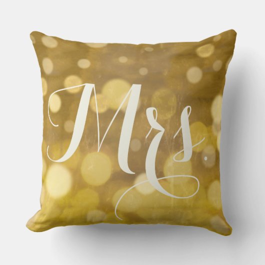 Mevrouw SweeLieverd Brides Abstract Gold Lights Kussen (Voorkant)