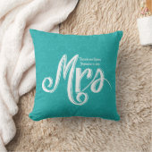 Mevrouw Turquoise Damask Wedding Pillow Kussen (Deken)