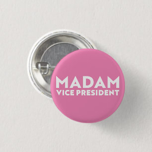 "Mevrouw Vice President" kamala harris roze wit Ronde Button 3,2 Cm
