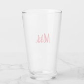 Mevrouw Vrouw Paar Monogram Red Bold Custom Glas (Achterkant)