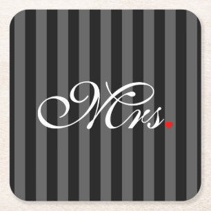 Mevrouw Wife Bride Zijn haar nieuwe widen Vierkante Kartonnen Onderzetter