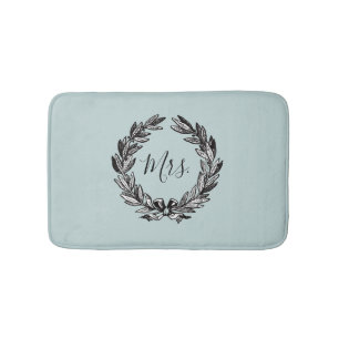 Mevrouw Wreath Turquoise Bath Mat