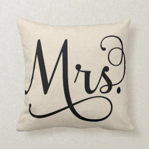 Mevrouw Zwart schrift Kussen