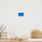 Mew Gull in vlucht Poster (Keuken)