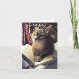 Mew heeft het gedaan! Cat Pun Studeren Afstuderen  Bedankkaart