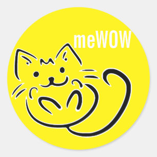meWOW Cat Geel Goed Werk  Sticker